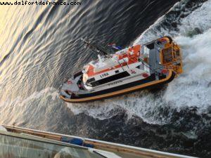 Pilot is leaving the ship - Amsterdam - Our 47th Atlantis cruise (Celebrity Constellation)