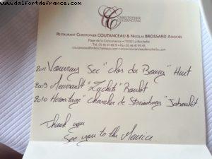 Restaurant Christopher Coutanceau and Nicolas Brossard - La Rochelle - Our 47th Atlantis cruise (Celebrity Constellation)