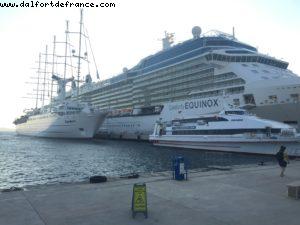 Club Med 2 docked next to us - Our 53rd Atlantis Cruise (Celebrity equinox)