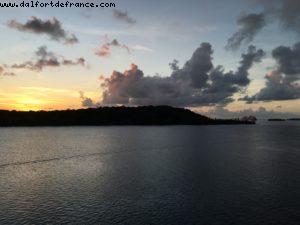 Beautiful sunset from the ship in Bora Bora - Our 56th Atlantis cruise (Oceania Marina)