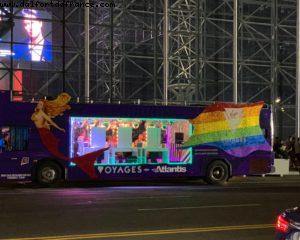 Atlantis and Virgin Voyage Bus - New York City - Stonewall 50th Anniversary 