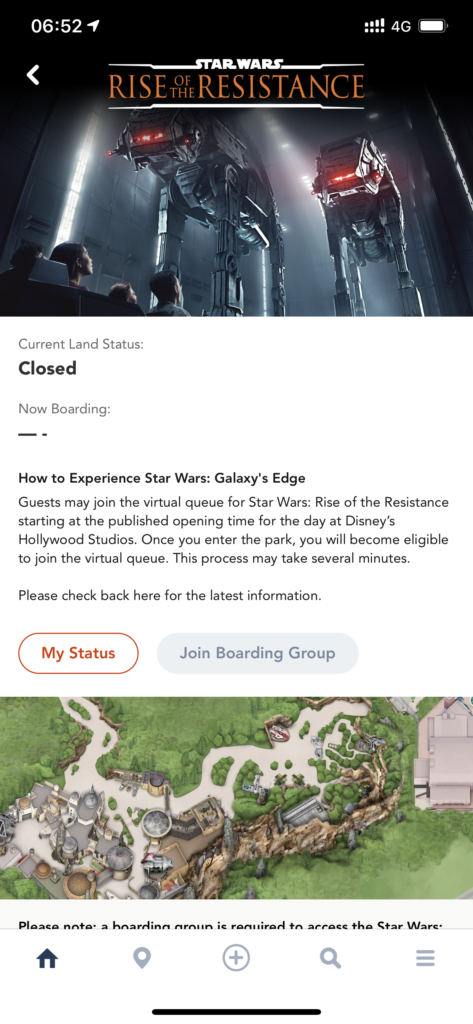 On attend 7:00 précises pour pouvoir réserver Rise of the resistance- Hollywood Studios - Walt Disney World