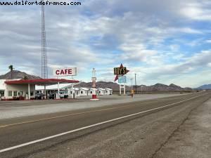 Road 66 - Driving in the desert from Palm Springs to Las Vegas