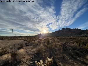 Driving in the desert from Palm Springs to Las Vegas
