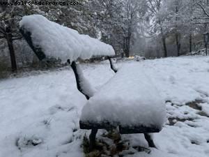 Early snow storm in Paris - Bois de Vincennes - Paris,France