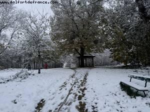 Early snow storm in Paris - Bois de Vincennes - Paris,France