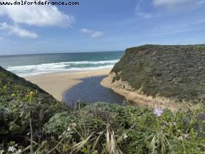 Driving along Pacific coast from San Francisco to Santa Cruz, California